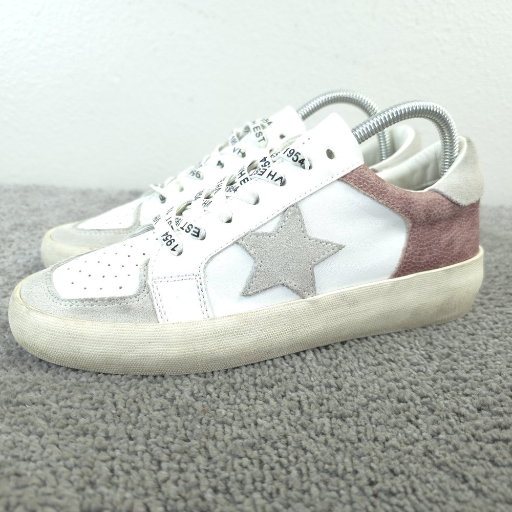 Vintage Havana Denver Womens Size 8.5 Suede Leather Sneakers White Pink Star